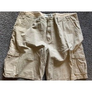 Paper Denim & Cloth Shorts Mens 44 Cargo Beige Flat Front Multi Pockets Cotton